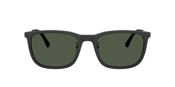 Das Bild zeigt die Emporio Armani Sonnenbrille EA4275D in mattschwarz glänzend und polarisiert leicht seitlich.